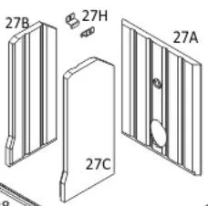 Foyer en fonte et vermiculite latéral gauche Kiev ECOFOREST